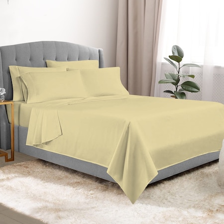 Luxury Dreams 6-Piece 1600 TC Series Ultra Soft Deep Pocket Premium Microfiber Bed Sheet Set LD-1600S-6PC-CRE-CK